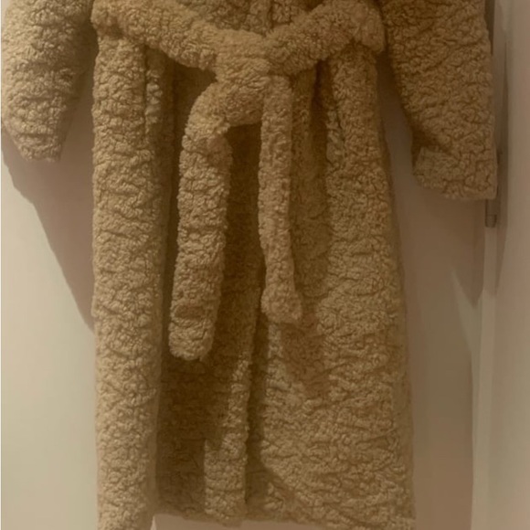 Zara Long Fleece Coat - Light Camel - Picture 11 of 12